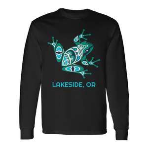 T-shirt à manches longues Lakeside or Frog Pacific NW Native American Indian, T-shirt promotionnel NW American Indian - Product Image 1