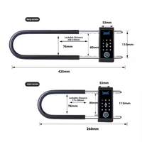 Cerradura Inteligente para Puerta de Vidrio con Huella Digital, Tarjeta y Llave, en Forma de U, con App Tuya, Resistente al Agua