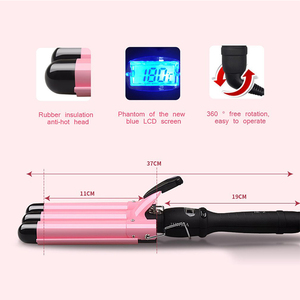 Fer à friser professionnel automatique pour salon, outils de coiffage en céramique, fer à friser à 3 barils, baguette à friser les cheveux, ondulateur de cheveux, boucleur de cheveux, écran LCD - Product Image 4