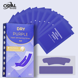 Bandes blanchissantes dentaires sans peroxyde, 14 traitements, avec ingrédients PAP+V34, sans résidus, violettes, pour un <span class=keywords><strong>blanchiment</strong></span> des dents à sec - Product Image 2