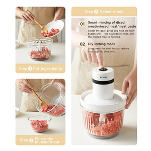 Robot culinaire électrique <span class=keywords><strong>4</strong></span> vitesses, <span class=keywords><strong>hachoir</strong></span> à viande, fonctionnement silencieux, <span class=keywords><strong>hachoir</strong></span> à légumes et préparateur de nourriture pour bébé, <span class=keywords><strong>bol</strong></span> en <span class=keywords><strong>verre</strong></span> 300W, <span class=keywords><strong>hachoir</strong></span> à viande. - Product Image 4