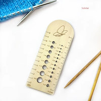Outil de référence pour le tricot et le crochet - Règle de mesure personnalisée en bois pour échantillons et aiguilles - Jauge de tricot