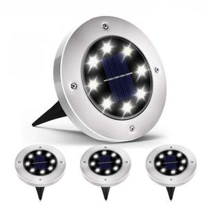 Lámpara Solar LED de Acero Inoxidable para Jardín, Patio o Camino, con 4, 8 o 16 LED - Product Image 1