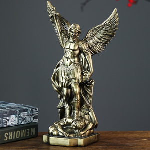 Sculptures personnalisées en résine, statue d'archange de Saint-Michel en bronze, faites à la main, sculpture du dieu grec de la guerre, cadeaux religieux - Product Image 4
