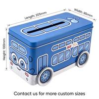 Boîte à mouchoirs en forme de bus personnalisée de haute qualité, en métal de qualité alimentaire, pour serviettes, bonbons, biscuits, cadeaux, décoration OEM/ODM