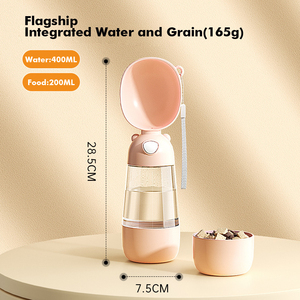 Distributeur d'eau pour <span class=keywords><strong>chien</strong></span> d'extérieur avec conteneur alimentaire, anti-fuite, 400 ml d'eau et 200 ml d'aliments pour petits et grands chiens, facile <span class=keywords><strong>à</strong></span> utiliser - Product Image 2