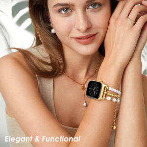 <span class=keywords><strong>Bracelet</strong></span> à perles <span class=keywords><strong>compatible</strong></span> avec le <span class=keywords><strong>bracelet</strong></span> <span class=keywords><strong>Apple</strong></span> <span class=keywords><strong>Watch</strong></span>, <span class=keywords><strong>bracelet</strong></span> extensible en perles faites à la main pour femmes, pour iWatch Series - Product Image 5