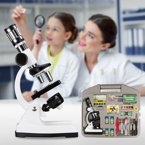 Biological Microscope 1200x LED Light Manual Focus For Junior High Students Lab Use - Product Image 1