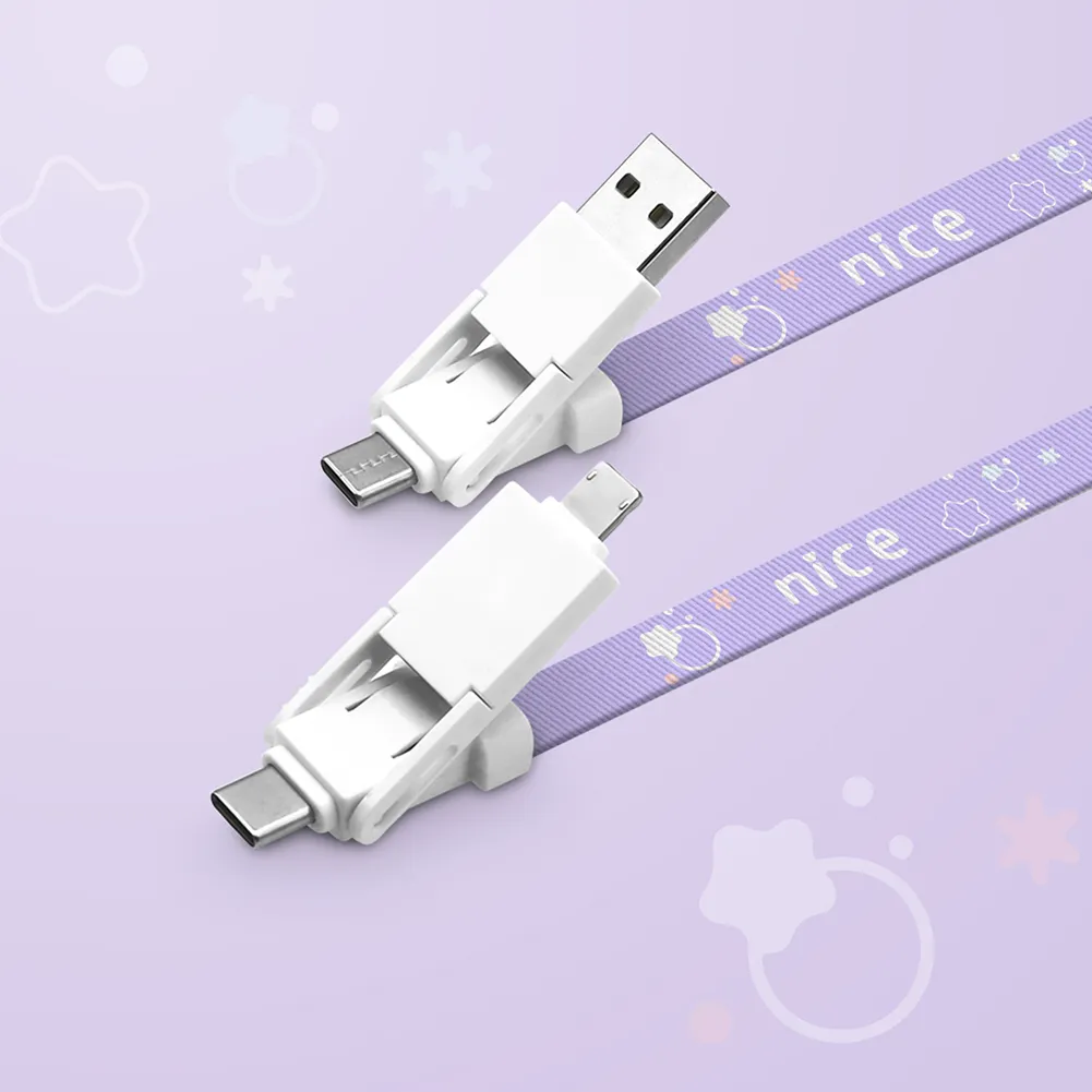 Grosir Logo kustom cetak leher promosi murah Polyester pengisian USB Lanyard dengan kabel Data