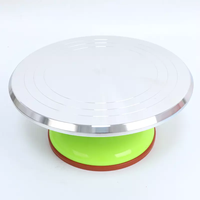 Plateau tournant en métal pour gâteaux, outils de pâtisserie, plateau rotatif personnalisé, table ronde pour gâteaux, support à gâteau rotatif argenté rose