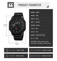 SKMEI 2355 Herren Digital Sportuhr 50M Wasserdicht Chrono Alarm LED-Licht TPU-Armband Outdoor Taktischer Stil 5 Farben