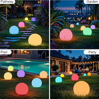 Lampe solaire magique en cristal, boule lumineuse RGB, lumière de jardin en plastique PE à économie d'énergie avec alimentation LED et batterie DC