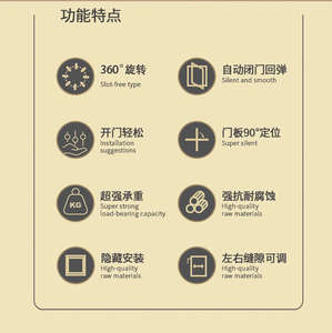 อุปกรณ์ประตูสแตนเลสแบบออฟเซ็ต สปริงพื้นรับน้ำหนัก 500 กก. บานพับแกนหมุน 360 องศา ดีไซน์ทันสมัย สำหรับโรงพยาบาลและห้องนอน - Product Image 5