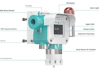 Détecteur de gaz mural multi-fixation 5-en-1 en ligne (CO, H2S, NH3, O2, LEL) – Analyseur et moniteur de gaz 4-20mA RS485 pour plateforme IoT industrielle
