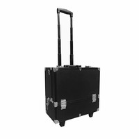 Fabricant Boîte à bagages noire Cadre de vol en aluminium Valise à roulettes à forte capacité portante