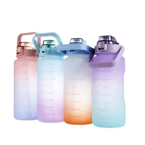 Bouteille pour sportif en acier inoxydable sans BPA, récipient pour boire, pour la gymnastique, demi-cartouche, bouteille d'eau, 2,2 l