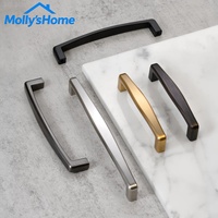 Poignée de porte et de tiroir en alliage de zinc courbée pour intérieur moderne, idéale pour les poignées de cuisine et d'armoires