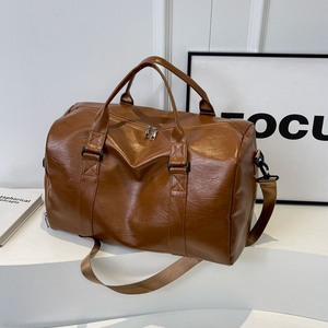 丈夫な本革ダッフルバッグ 大容量 旅行 ジム ナイロン裏地 強化ステッチ  迅速配送 - Product Image 3