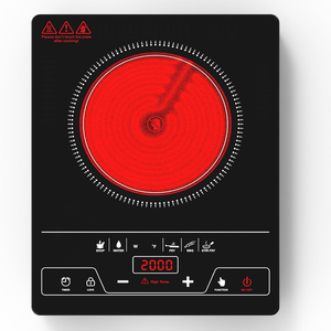 Piano Cottura Elettrico da Incasso a Singolo Fornello 2000W, Vetro Temperato Impermeabile, Spegnimento Automatico, Portatile, LED Touch, per Uso Domestico ed Esterno - Product Image 1
