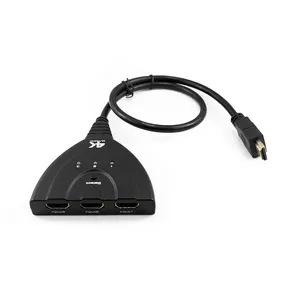 Cable HDMI interruptor soporte 4k 3 en 1 Adaptador de divisor de 2M