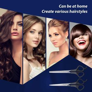 Stainless Steel DIY Grade Beauty Scissors Set with <b>Plastic</b> Handle Partially Serrated <b>Edge</b> for Hairdressing Salon Use - Product Image 5