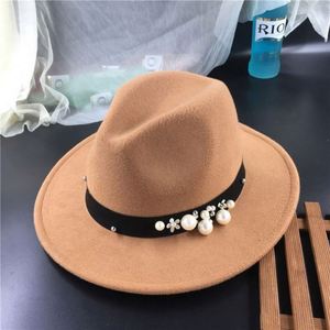 Chapeau Fedora en feutre à large bord en laine, personnalisable avec ruban, pour femmes et enfants, toutes saisons, avec logo – Vente en gros - Product Image 4