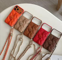 Étui de téléphone de luxe de créateur avec porte-cartes, fin et antichoc, pour iPhone 14 Pro Max 16 Pro 17 Pro
