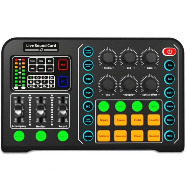 M6 Live Sound Card Multifunctional Wireless Voice Changer Broadcast Mixer Computer Sound Card