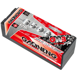 Batería LiPo RC GNB GAONENG 6500MAH 4S 4S2P 14.8V 120C 5mm con Carcasa Rígida y Balanceador Integrado para Autos, Barcos, Camiones y Truggy RC 1:8 1/8 - Product Image 1