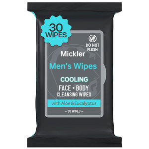 Lingettes intimes pour hommes avec logo personnalisé, 30 lingettes, parfum d'aloe vera et d'eucalyptus, extra-larges, lingettes nettoyantes pour le visage et le corps pour adultes - Product Image 1