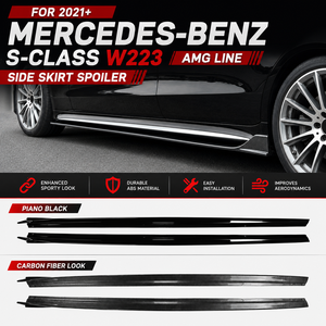 สตาร์นาฟ สำหรับรถยนต์เมอร์เซเดส-เบนซ์ เอส-คลาส W223 AMG Line ปี 2021+ อุปกรณ์ตกแต่งรถยนต์ สเกิร์ตข้าง สปอยเลอร์ ตัวต่อสเกิร์ตข้าง - Product Image 1