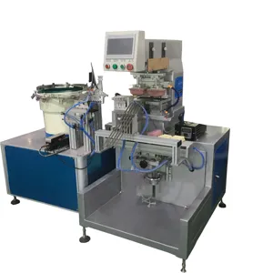 fully auto feeder 2 Color 90mm ink cup Pad Printing Machine with IR oven dryer for golf tee pad print