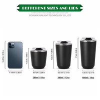 Mug à café écologique en acier inoxydable, thermos chaud et froid, sans BPA, tasse à café réutilisable avec couvercle, conforme aux normes EU LFGB REACH