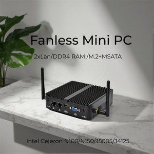 MiniTree <span class=keywords><strong>J5005</strong></span> N100 Mini PC sans ventilateur <span class=keywords><strong>J4105</strong></span> Quad Core DDR4 SSD/HDD 2COM RS232 4USB Win7/10/11 Nouveau - Product Image 1