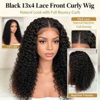 Perruque Lace Front Transparente 13x4 Cheveux Humains Bouclés Profonds Pré-Pluckés, Ligne de Cheveux Naturelle, Perruques en Dentelle Durables, Vente en Gros pour le Marché Américain