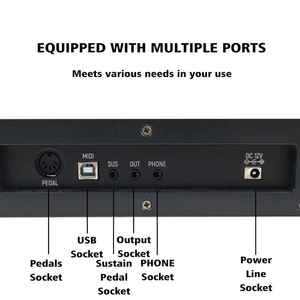 Beisite V-80, clavier numérique électronique à 88 touches, piano standard à gradation progressive, orgue, haut-parleur intégré, débutant, plastique - Product Image 4