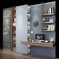 Armoire bibliothèque éco-responsable de style nordique pour chambre d'enfant avec éclairage LED intégré et bureau de rangement intégré pour chambre et hôtel