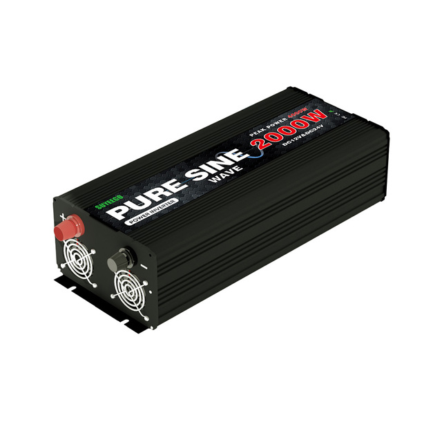 SUYEEGO Pure Sine Wave Power Inverter 12v 24v Dual Input Volt 220v 2000w With Screen Remote Display for RV Car High Quality