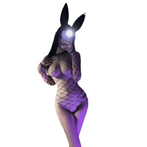 Lencería sexy de malla con abertura en la entrepierna para mujer, talla grande, Lemon Story Body Stocking, para dormir. - Product Image 4