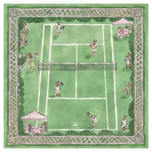 Tapis de Mahjong américain antidérapant avec motif lapin mignon et terrain de tennis, base en caoutchouc pour table de jeu - Product Image 1