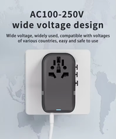 Convertisseur de prise de voyage à charge rapide 100W GaN PD QC3.0 avec prise en charge des écouteurs prise universelle pour une utilisation mondiale