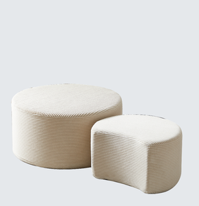 Nesting Coffee Table <b>Set</b> 2 Upholstered Wood Top Modern Coffee Tables Living Room Side Table End Table Ottoman MDF Eco-Friendly - Product Image 3