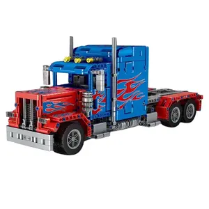 Kalıp kral 15001 uzaktan kumandalı kamyon ve römork Moc tuğla blokları Rc blok kas bina araba tuğla ağır büyük erkek oyuncak