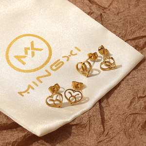 Boucles d'oreilles créoles minimalistes en acier inoxydable plaqué or 18 carats de haute qualité pour femmes, avec logo personnalisé DIY, signes du zodiaque, collection <span class=keywords><strong>MX</strong></span> 2024 - Product Image 1