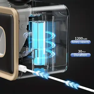 2024 salles de bains rechargeables porte-brosse à dents de stérilisation intelligente deux distributeur de dentifrice stérilisateur <span class=keywords><strong>UV</strong></span> multi-tasse - Product Image 4