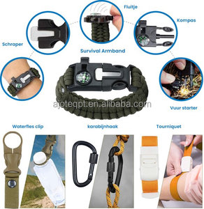 AJOTEQPT Kit d'équipement de survie d'urgence Équipement d'aventure en plein air pour le <span class=keywords><strong>camping</strong></span> Randonnée Sécurité pour le stockage de survie - Product Image 5