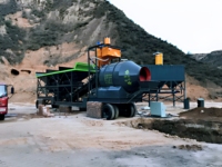 Centrale à béton mobile JZM1200, 40m³/h, type tambour, ligne de production portable, 3 bacs, mélangeur à roulements pour projets de ponts