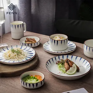 High Quality Decal With Color Rim Exquisite Round Ceramic Breakfast Plate Decor Plate bone china dinner sets