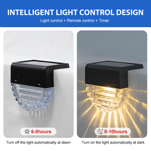 Lampe murale extérieure étanche IP65 au design moderne, en plastique ABS, lumière <span class=keywords><strong>LED</strong></span> RGB chaude, lumière solaire noire pour le sol - Product Image 2