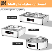 Chauffe-plat électrique carré en acier inoxydable pour buffet, chauffe-plats en libre-service pour traiteur, banquets et fêtes